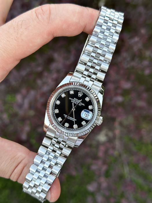 rolex datejust black dial 36,mm femei
