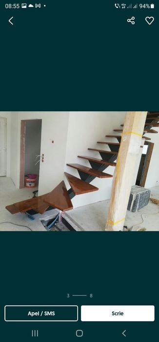 Trepte lemn masiv fag și stejar