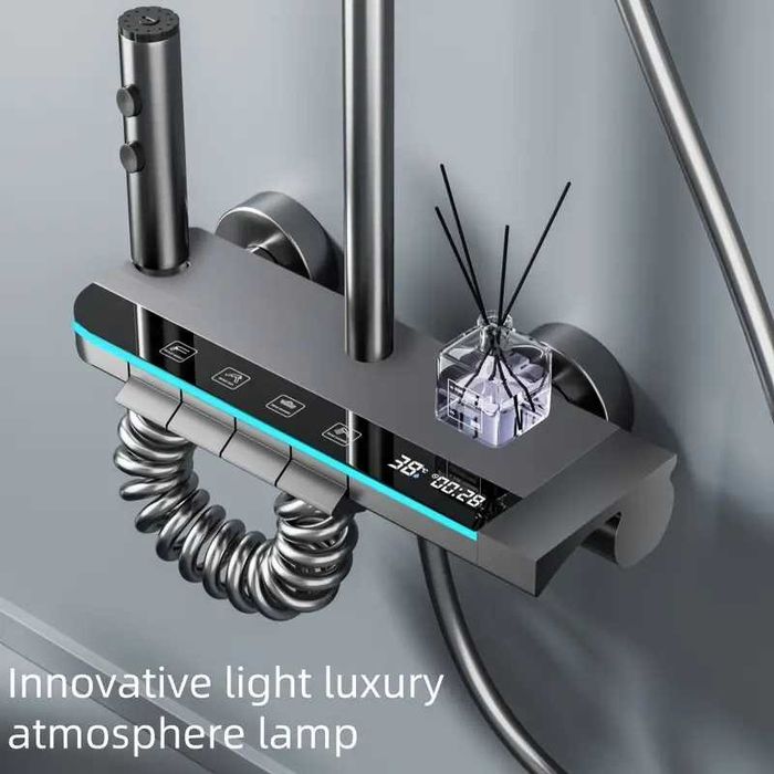 Луксозна душ система със светещ смесител дисплей и 4 функции бутони