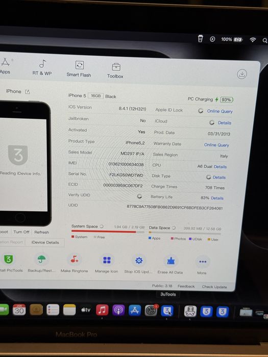 iPhone 5 Black iOS 8.4.3