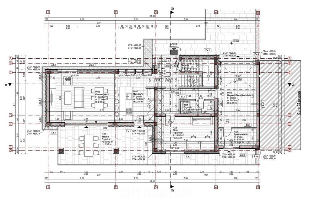 Teren intravilan 1.375 mp cu Proiect autorizat pentru duplex, Feleacu