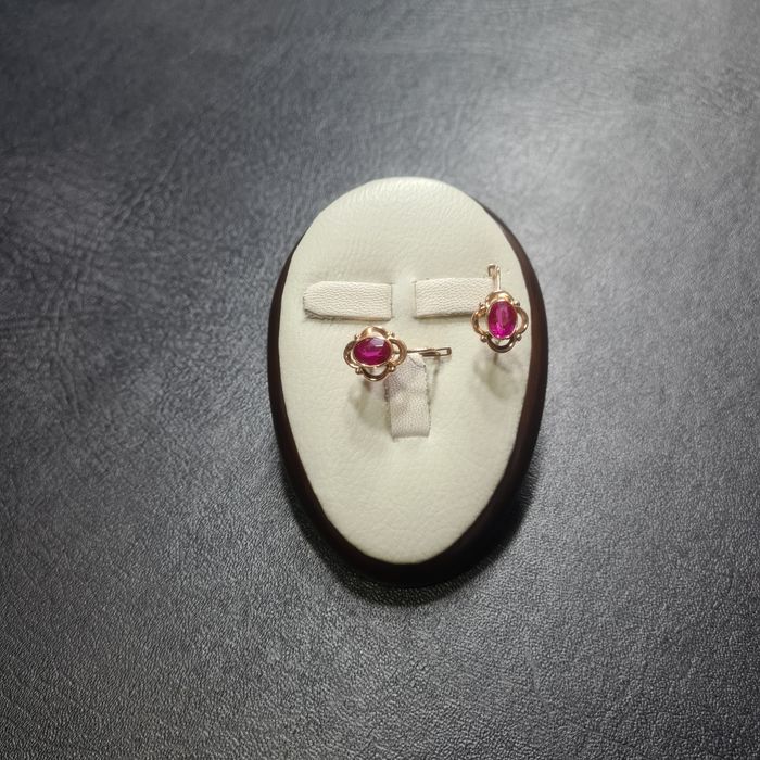 Серьги Золотые с рубином СССР