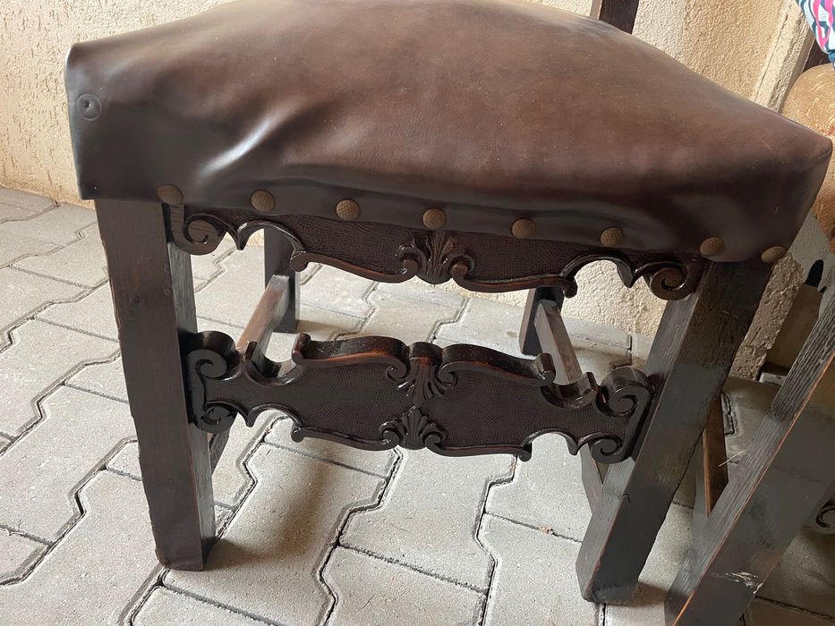 Set 6 Scaune Lemn Masiv Sculptate (Gravuri Florale)