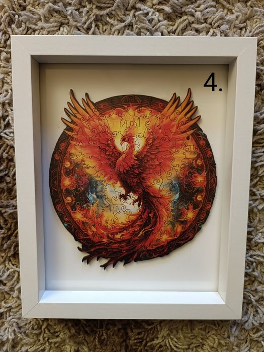 Tablou jigsaw puzzle pisica, pasarea phoenix, paun, tigru, peisaj