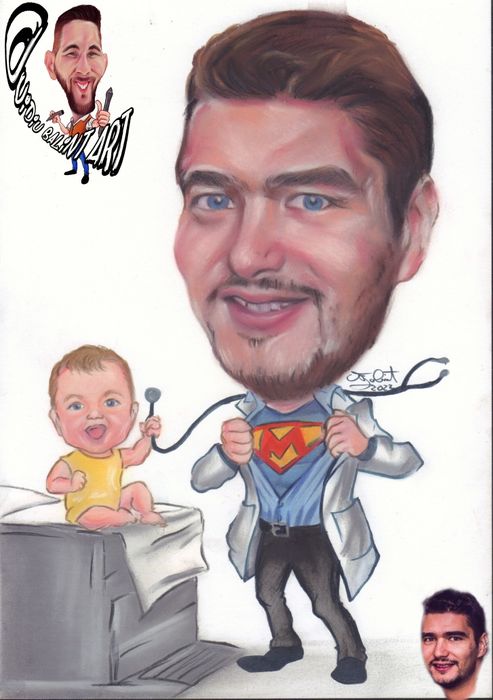 Portret creion, sau Caricatura la comanda cadou personalizat