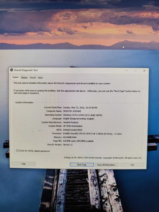 HP Z820 Workstation – 64GB RAM / Radeon RX 580 8GB / SSD + HDD