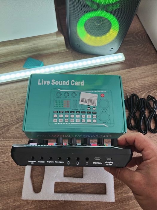 Placa de sunet externa cu efecte de sunet Live Karaoke TikTok Podcast , Modificare Voce