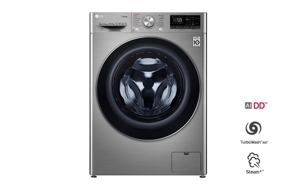 Стиральная машина LG 10.5кг Стирка с паром Steam, 6 движений заботы