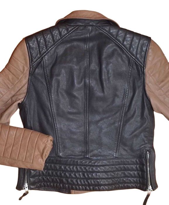 AllSaints Amity Biker Дамско Кожено яке Естествена Кожа Черно/Кафяво M