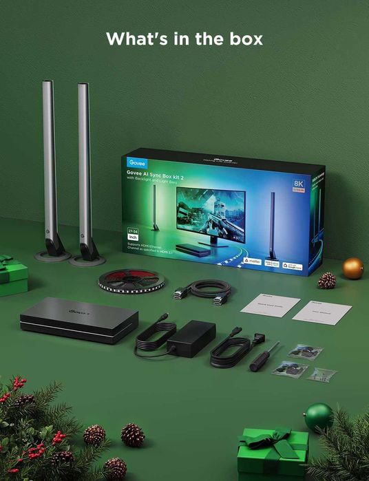 Govee AI Gaming Sync Box Kit 2 - HDMI 2.1, 4K/144Hz (За Монитор 27-34)