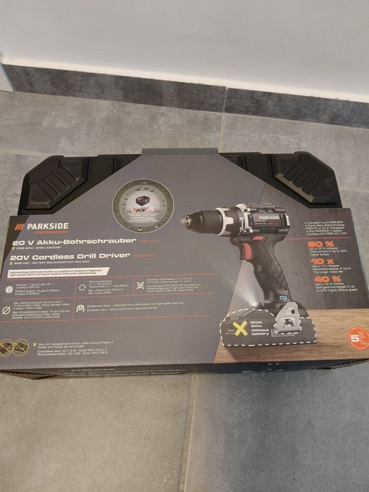 Mașină de înșurubat și găurit parkside performance 20v sigilata nouă