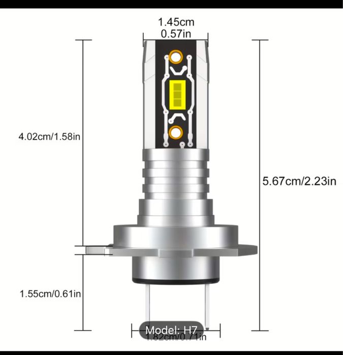 Bec auto LED H7 - compatibil cu toate marcile auto - model 2026