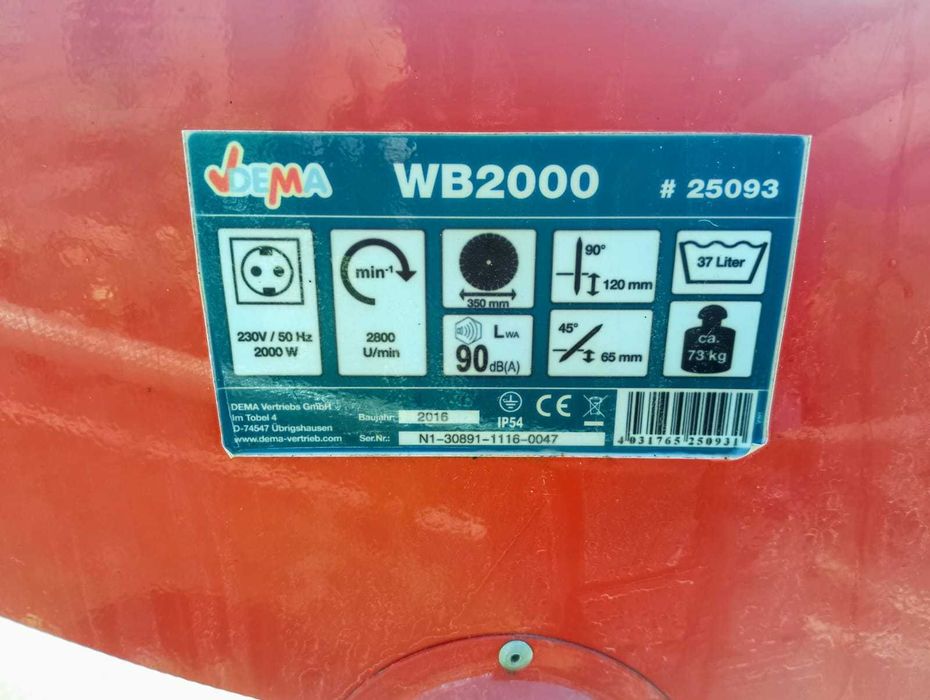 Машина за мокро рязане DEMA WB2000 / Машина за рязане на строителни материали – Малко използвана!