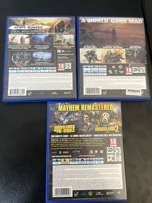 Mad Max , Borderlands the handsome collection , Farcry Primal PS4