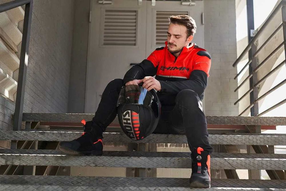 Мъжко двуслойно текстилно мотоциклетно мото яке SHIMA DRIFT  RED