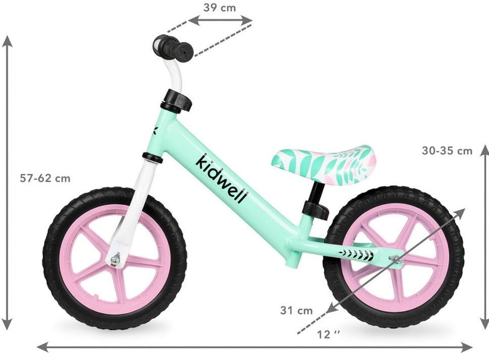 Bicicleta de echilibru fara pedale copii
Inaltimea copilului : 80-120 cm
Greutatea maxima a copilului : 30 kg