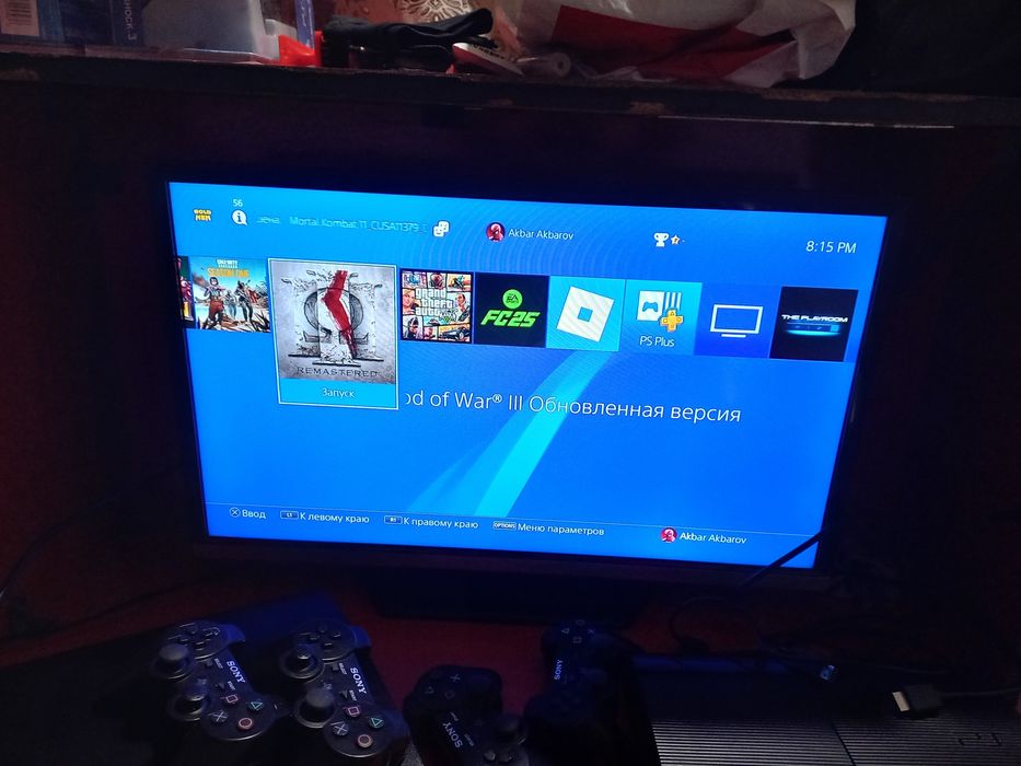 PS4 slim tiniq 500GB hotirasi o'yinlari bor 2ta djoystik bor plombasi