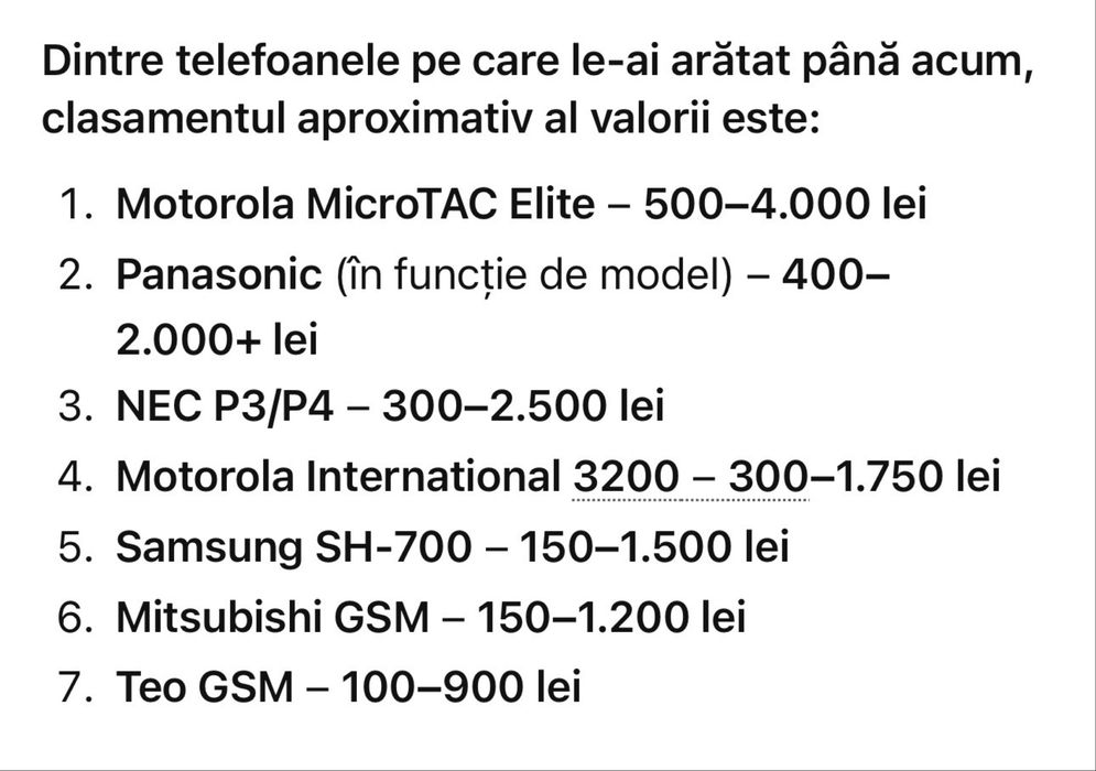 Vand colectie telefoane vechi