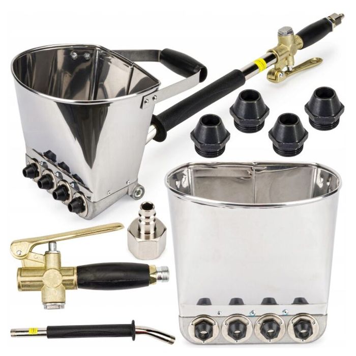 Pistol pneumatic pentru tencuit, capacitate 3 litri, 4 duze de 19 mm,