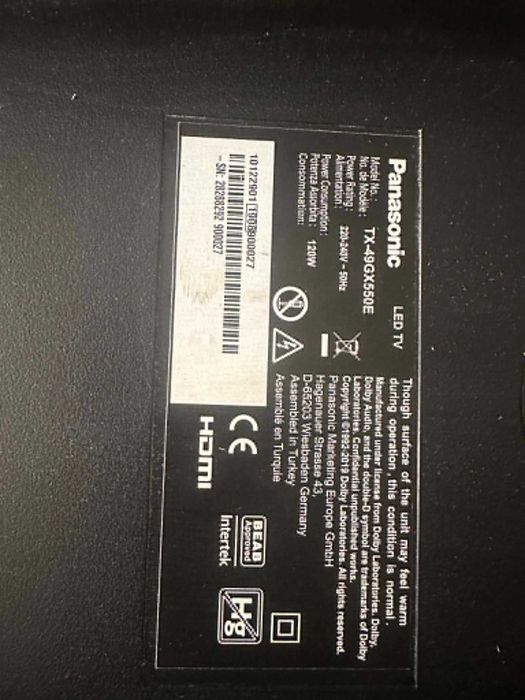 Panasonic TX-49GX550E – 49" 4K Smart TV