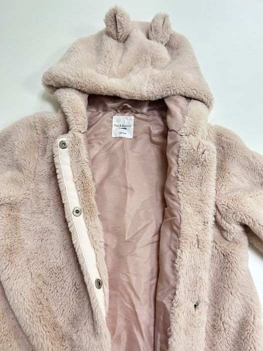 Пухено розово палтенце