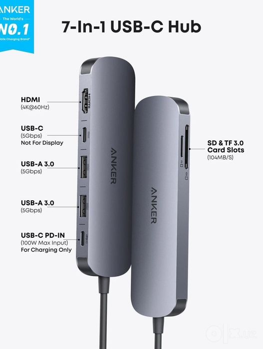 Оригинал! Anker 7в1 хаб/переходник/док станция/адаптер/hub