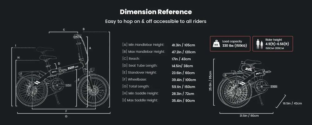 Сгъваемо електрическо колело PVY Z20 PRO EVO 500W 36V 14.5Ah