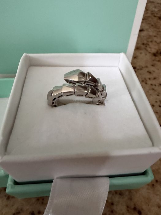 Сребърен пръстен змия Serpenti