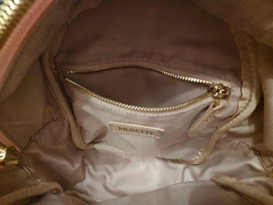 Rucsac Musette piele roz-nude