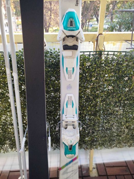 Дамски Бяли Ски Salomon W Pro 154 + Ски Обувки