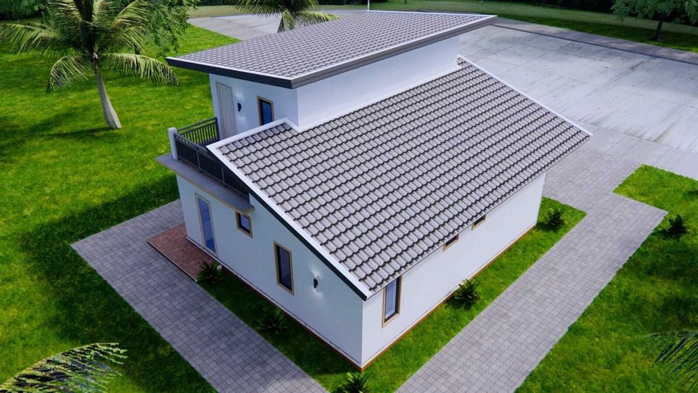 НА ИЗПЛАЩАНЕ - Евтина двуетажна сглобяема къща с 3 спални, 176 кв. м