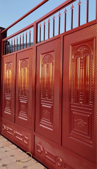 Покраска ворота и еврозабора