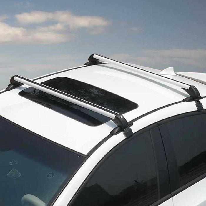 Комплект 2 напречни греди за таван багажник 110 cm, бели, до 150 кг