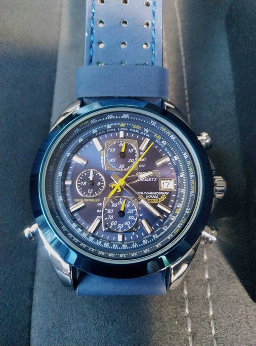 Мъжки ръчен Часовник Citizen Blue Angels World Chronograph дата,ден ч