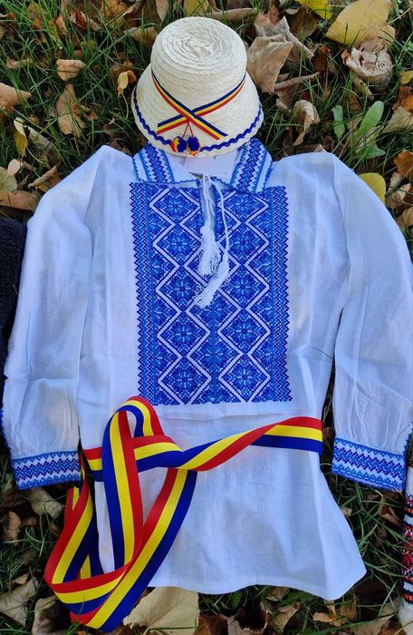 80 lei camasa /ie - costum popular national traditional 1-16 ani