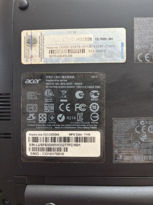 Acer Aspire One 522 (mini laptop)