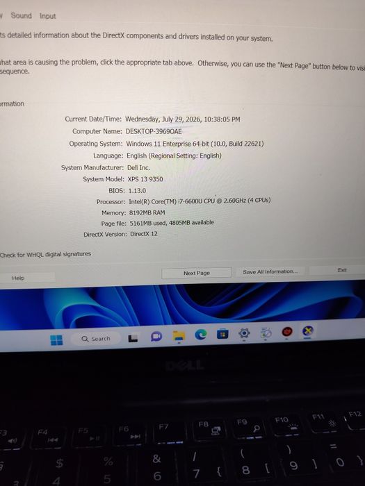 Dell XPS 13 9350 i7gen 6 touchscreen