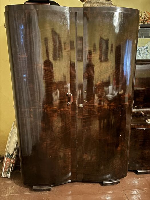 Set complet: Mobila dormitor vintage lemn masiv