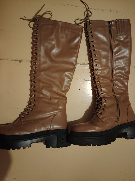 Сапоги батфорты, кожа.