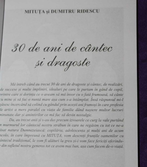 biografii cantareti muzica populara Nutu Leordean mesager al traditiei Mituta Dumitru Ridescu 30 de ani de cantec si dragoste Aurelia Rosu