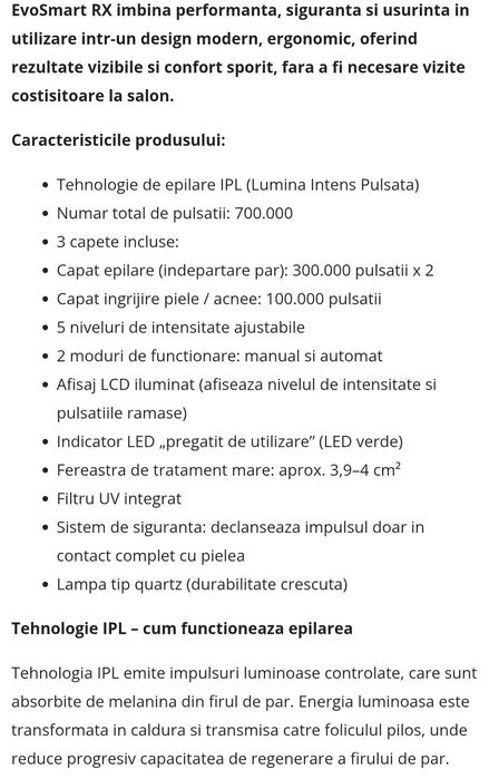 Epilator IPL EvoSmart