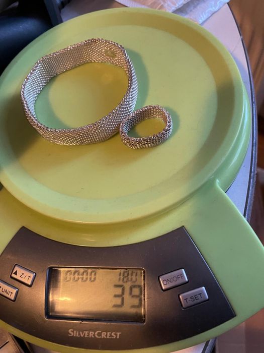 Set Bratara flexibila si inel Tiffani&Co din argint 925 model deosebi