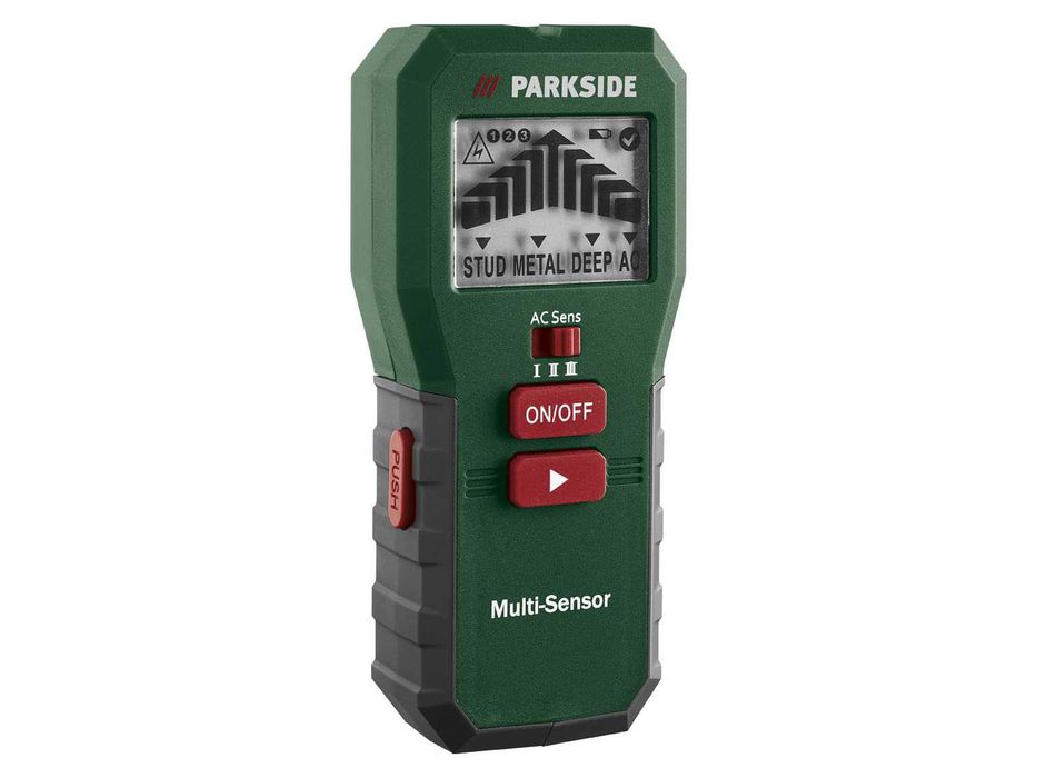 Detector 4 in 1, multifunctional, cu display pentru FIER / ARMATURI, CABLURI ELECTRICE, STALPI LEMN, GOLURI etc NOU sigilat realizat in Germania