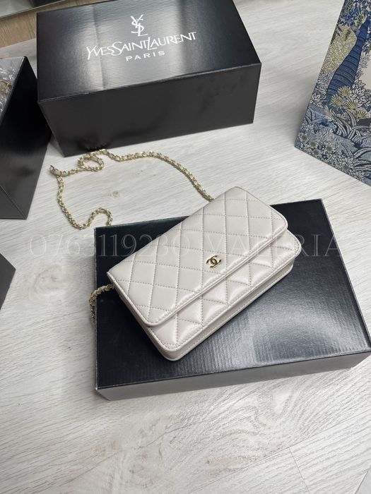 Geanta Mica - Piele Naturala Alb/ivoire