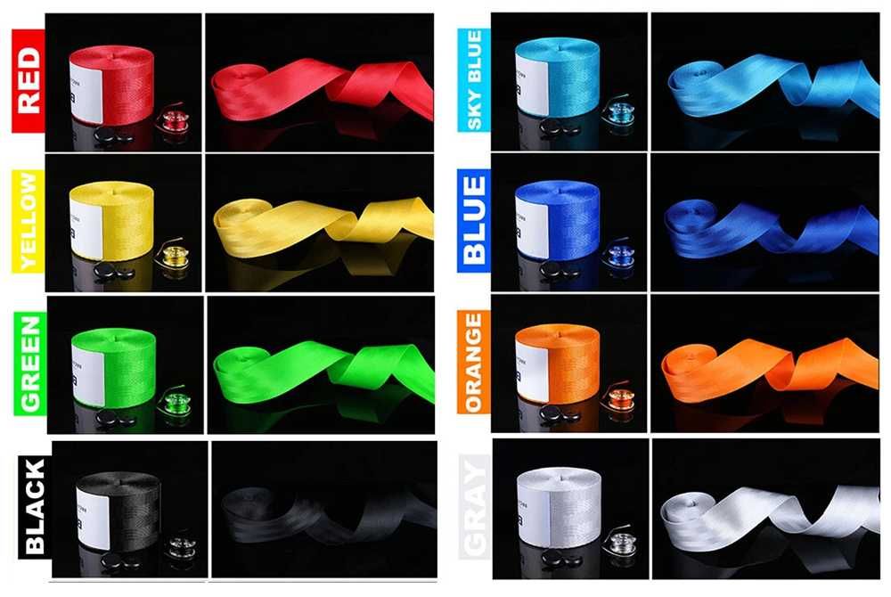 Универсални цветни ленти за предпазни колани 3.6 метра - 8 цвята.