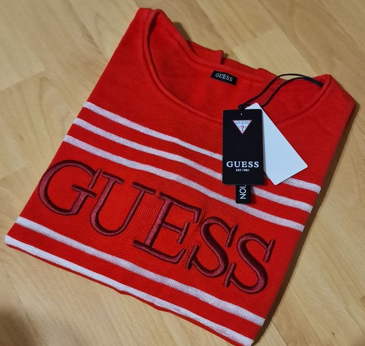 Bluza originala Guess,logo brodat import Italia, insertii tul