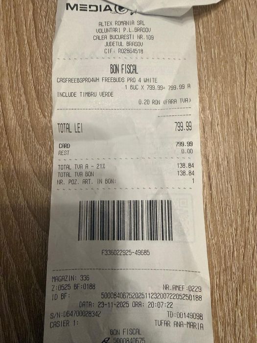 Căști Huawei Freebuds pro 4 albe,