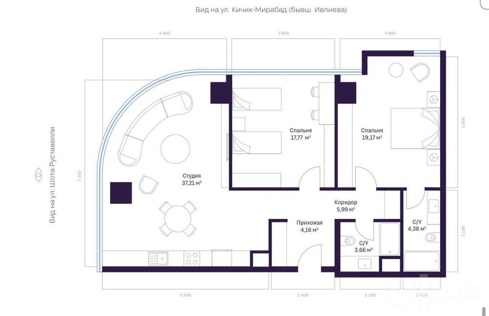 Жизнь над центром — 95,6 м² в MODERA TOWERS`