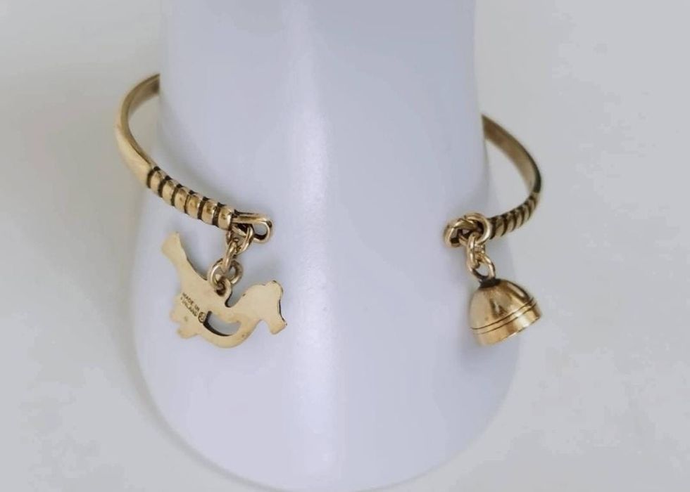 Bratara semi-fixa veche din bronz, Kalevala Koru, copii