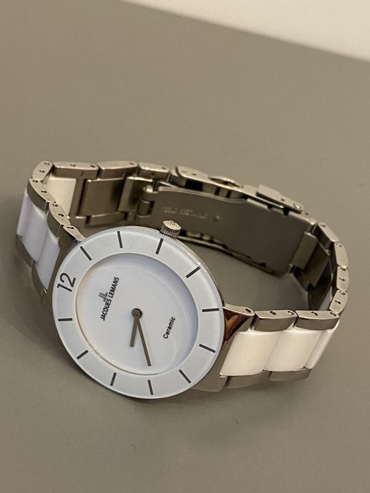 Ceas nou de dama Jacques Lemans 42-3, alb - argintiu